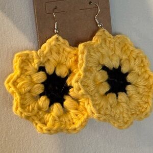 Hand crocheted flower earrings